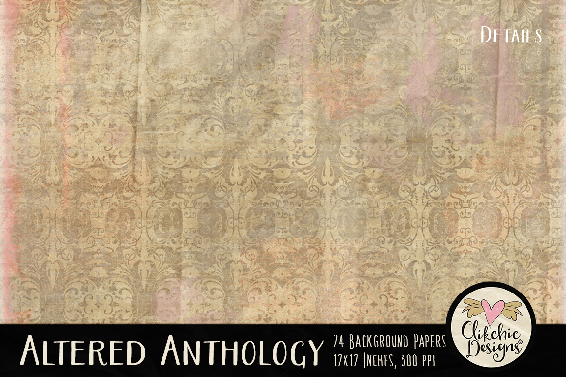 Altered Anthology Background Texture Paper Pack By Clikchic Designs Thehungryjpeg Com