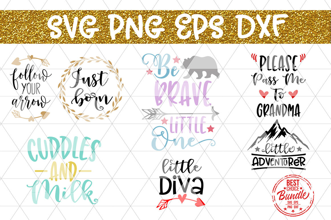 Cute Bundle SVG Cut Files, Baby Shower Newborn DXF PNG EPS ...