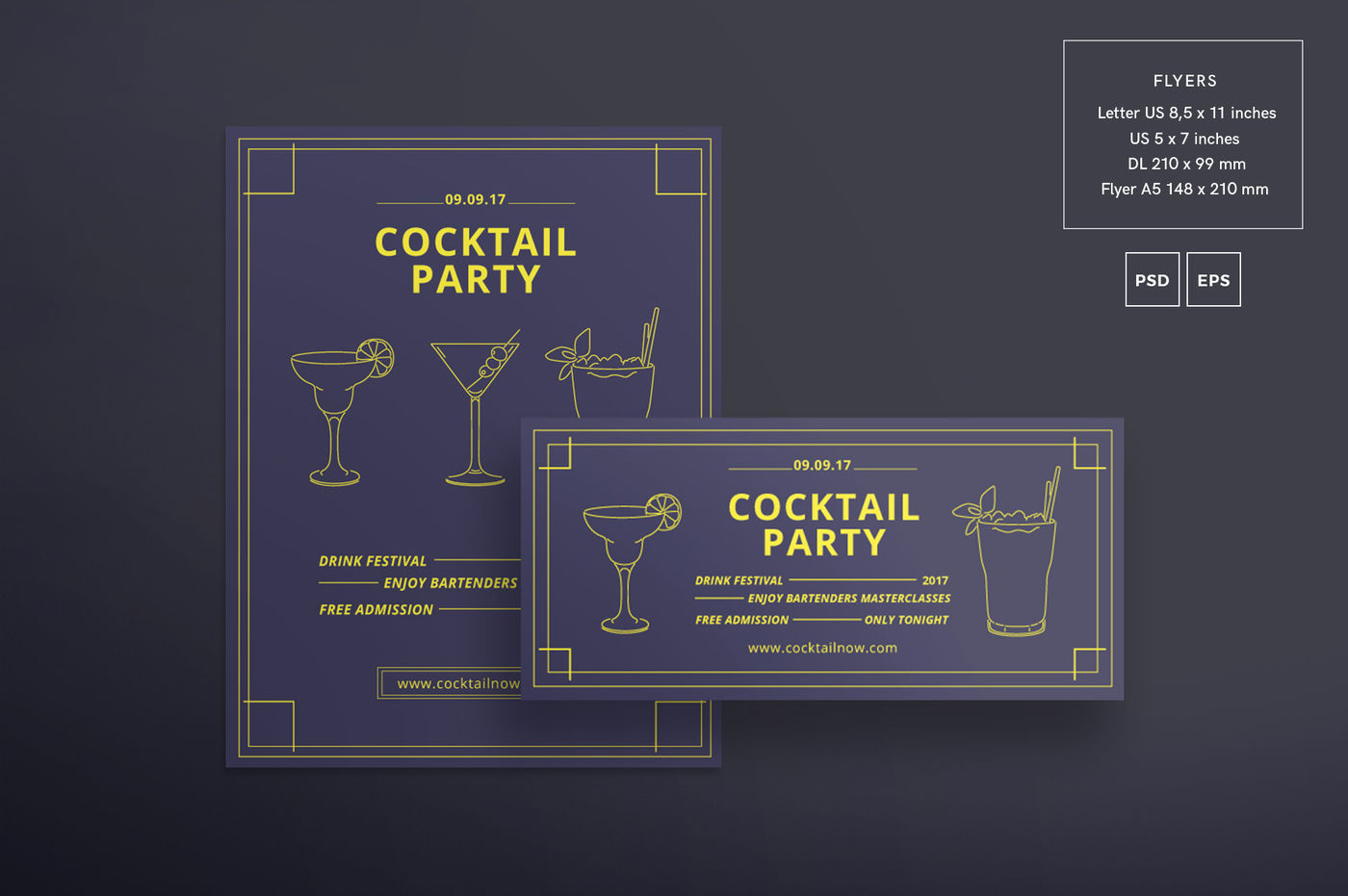 Design Templates Bundle Flyer Banner Branding Cocktail Party By Amber Graphics Thehungryjpeg Com