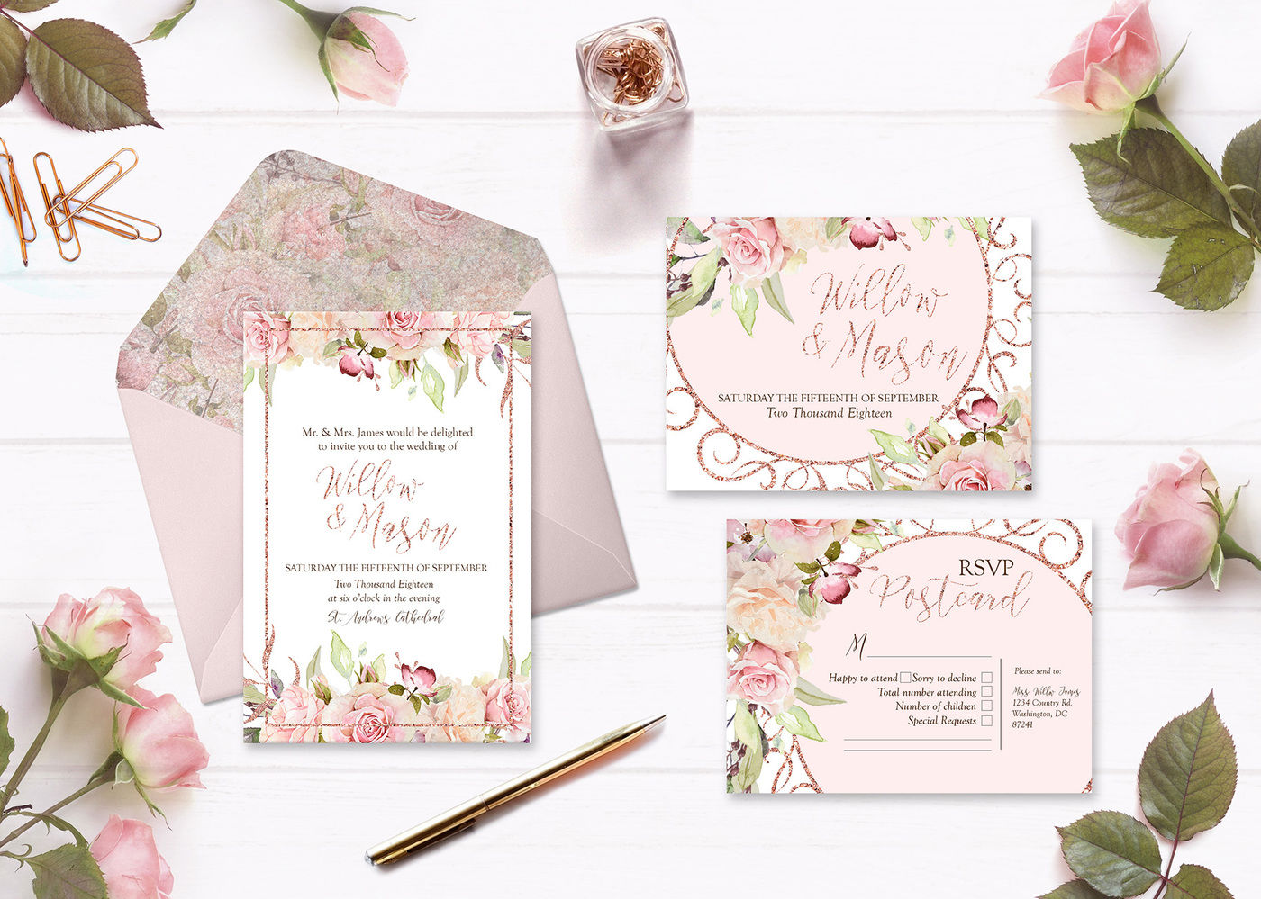 Pretty In Pink Watercolor Collection By Pretty Little Lines Thehungryjpeg Com