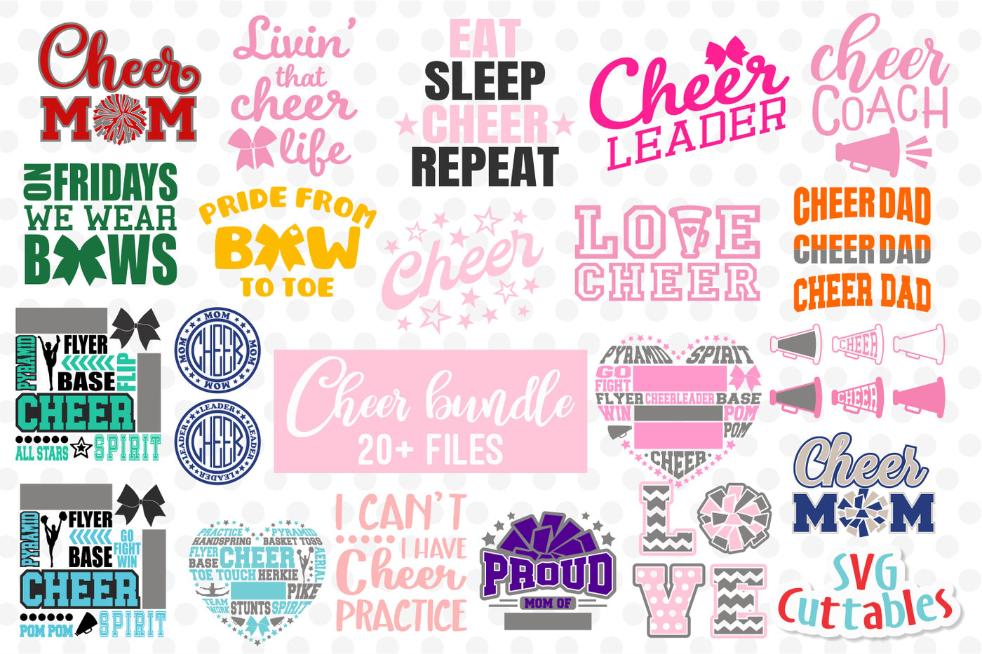 Download Cheer Bundle #2 | svg Cut Files By Svg Cuttables | TheHungryJPEG.com