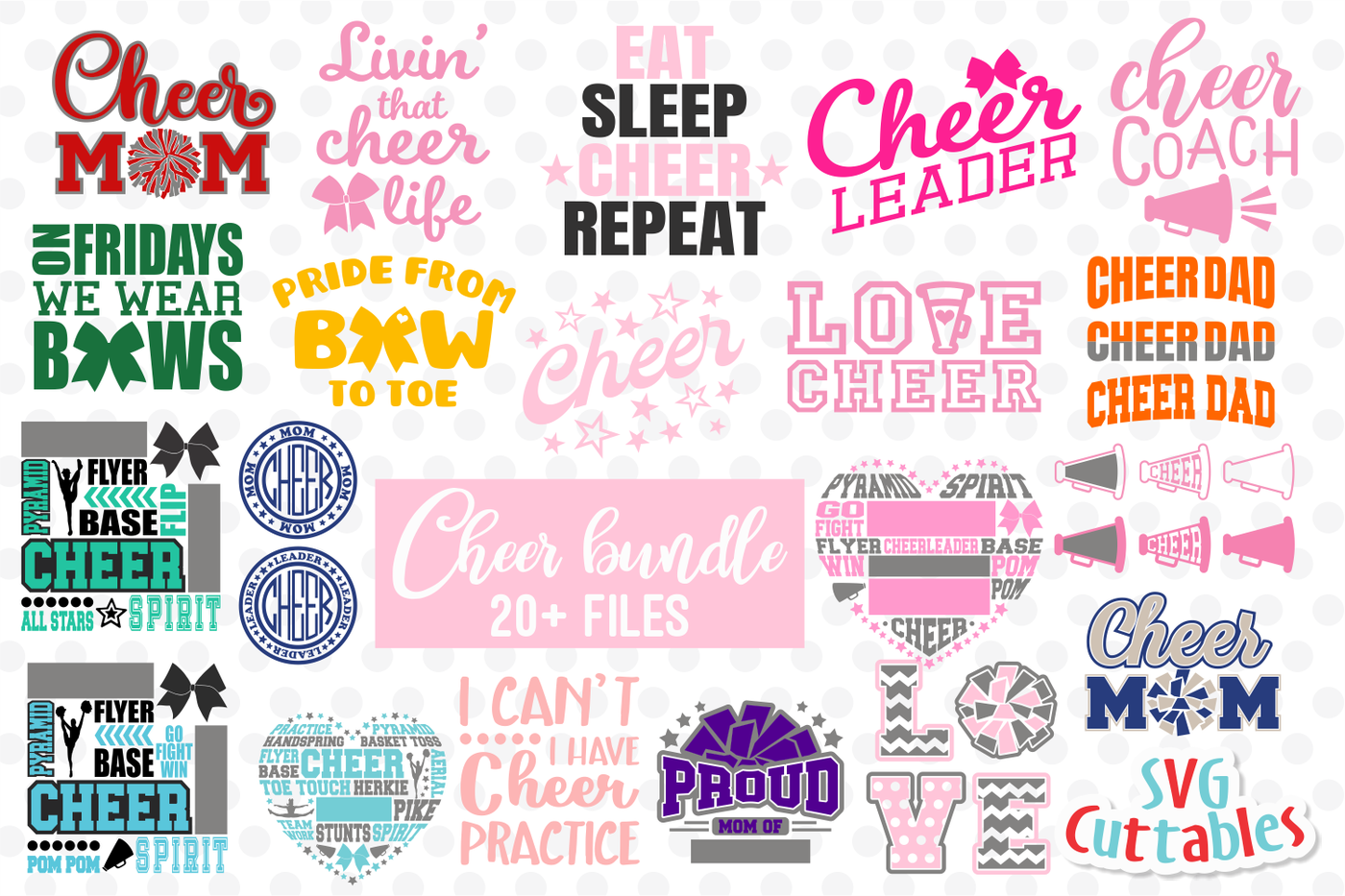 Cheer Bundle #2 | svg Cut Files By Svg Cuttables | TheHungryJPEG.com