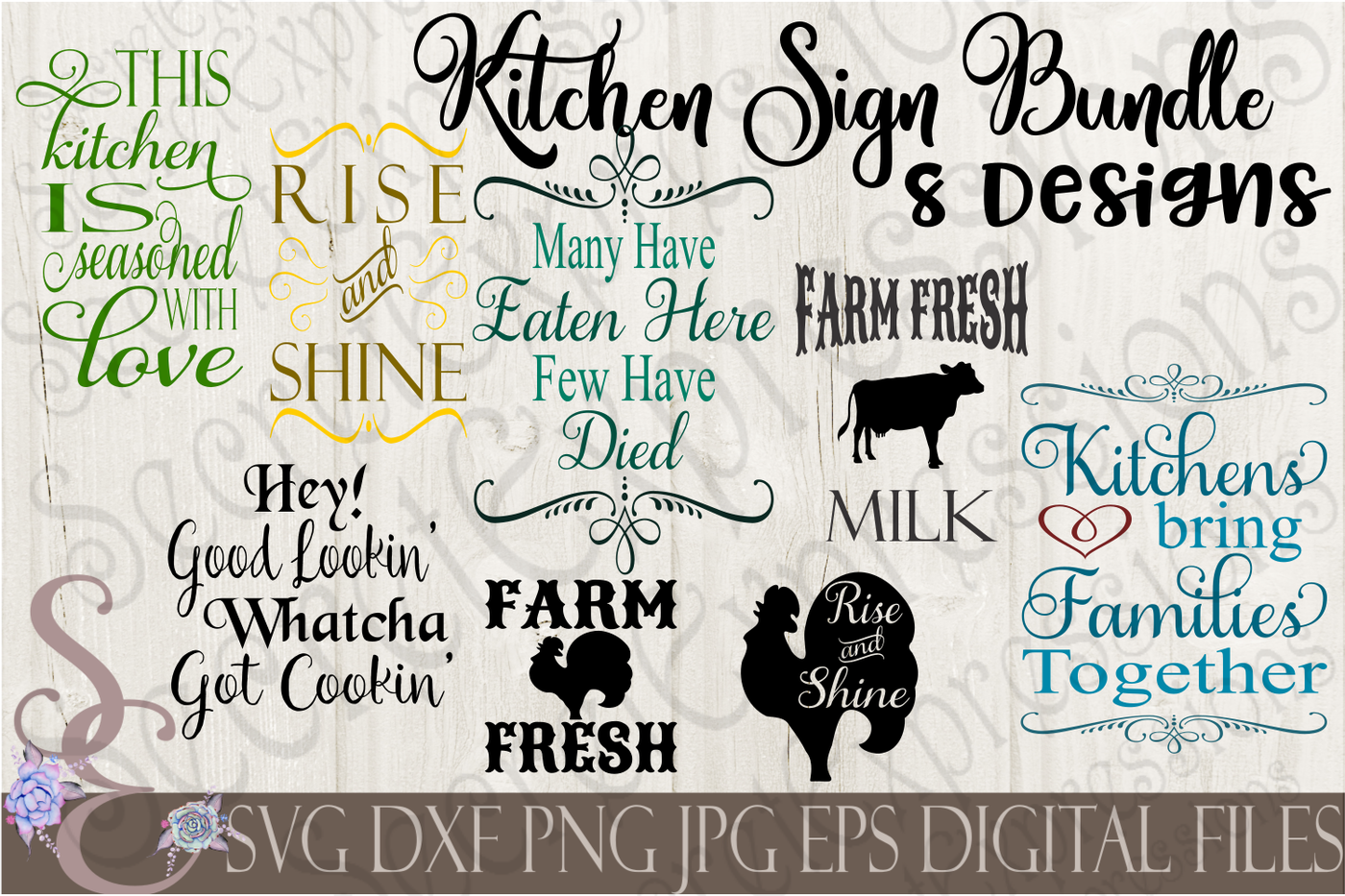 Farmhouse Kitchen Sign SVG Design Bundle