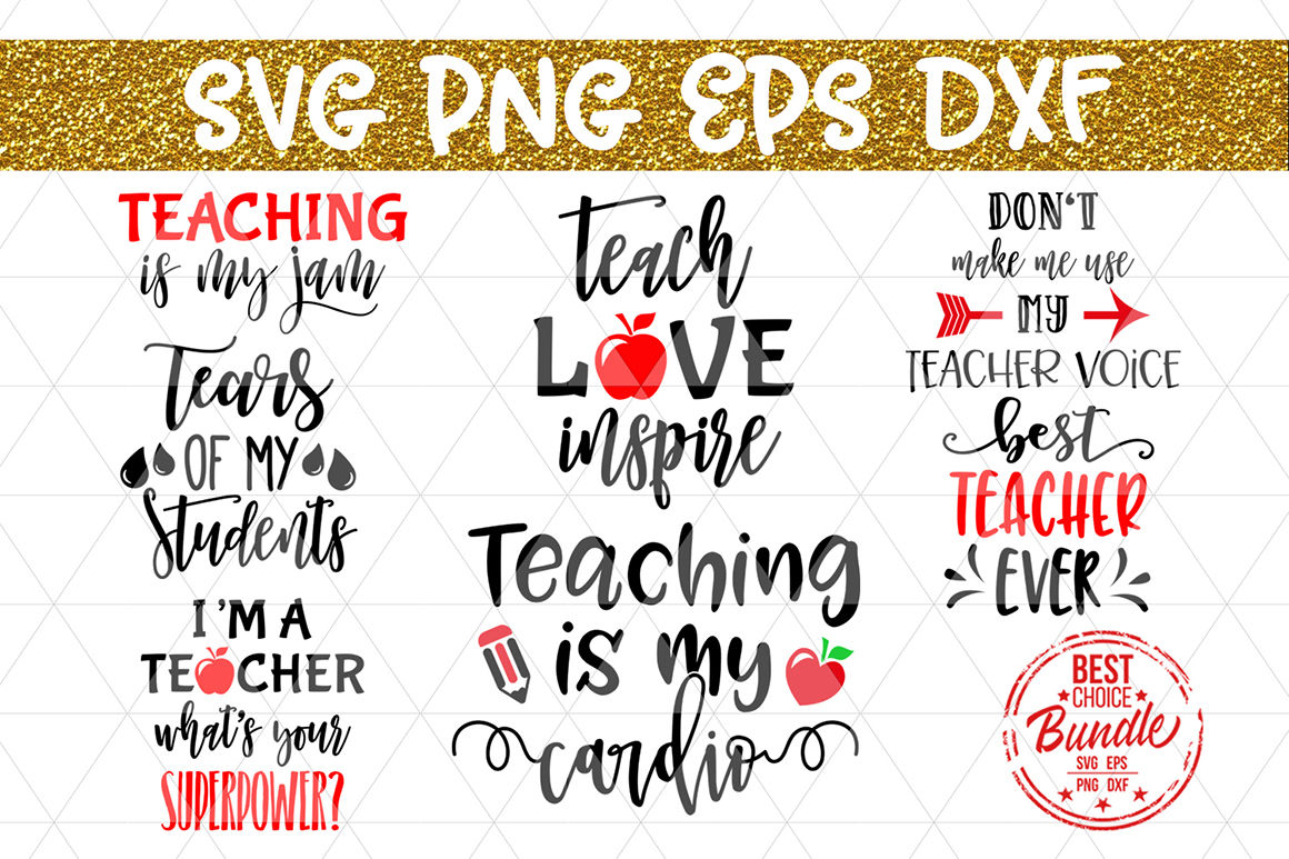 Download Teacher Bundle SVG Cut File, Teacher Gift SVG, EPS, DXF, PNG By Mulia Designs | TheHungryJPEG.com