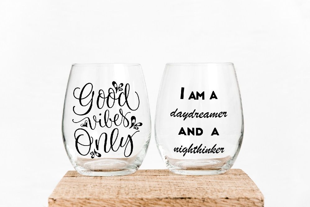 2 Stemless wine glass mockups no stem two glasses mockup stock photo By Leo  Flo Mockups