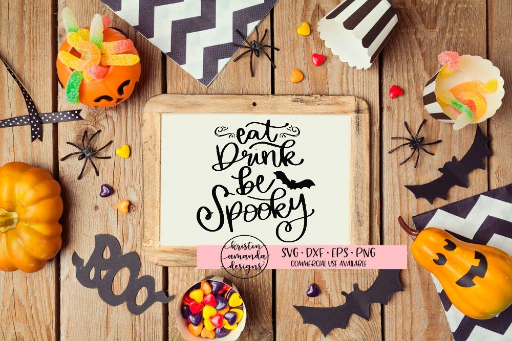 Eat Drink Be Spooky Halloween Svg Dxf Eps Png Cut File Cricut Silh By Kristin Amanda Designs Svg Cut Files Thehungryjpeg Com