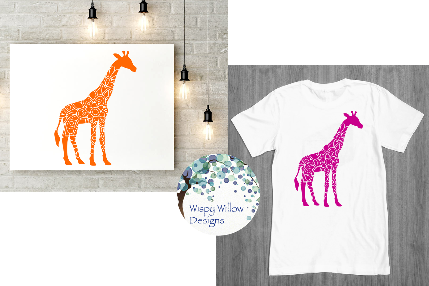 Download Giraffe Mandala, Animal Mandala SVG/DXF/EPS/PNG/JPG/PDF By Wispy Willow Designs | TheHungryJPEG.com