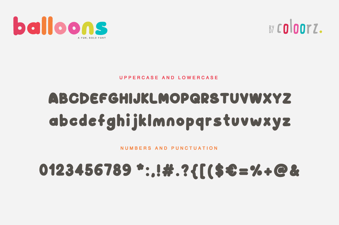 Balloons Font By Coloorz Thehungryjpeg Com