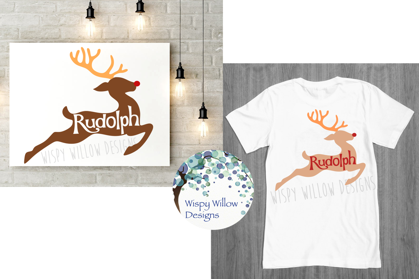 Rudolph Reindeer Christmas Bundle Svg Dxf Eps Png Jpg Pdf By Wispy Willow Designs Thehungryjpeg Com