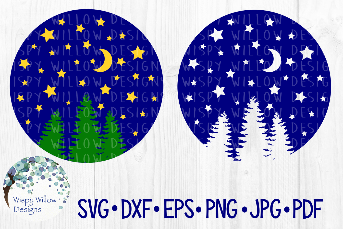 Download Night Sky Silhouette Svg Dxf Eps Png Jpg Pdf By Wispy Willow Designs Thehungryjpeg Com