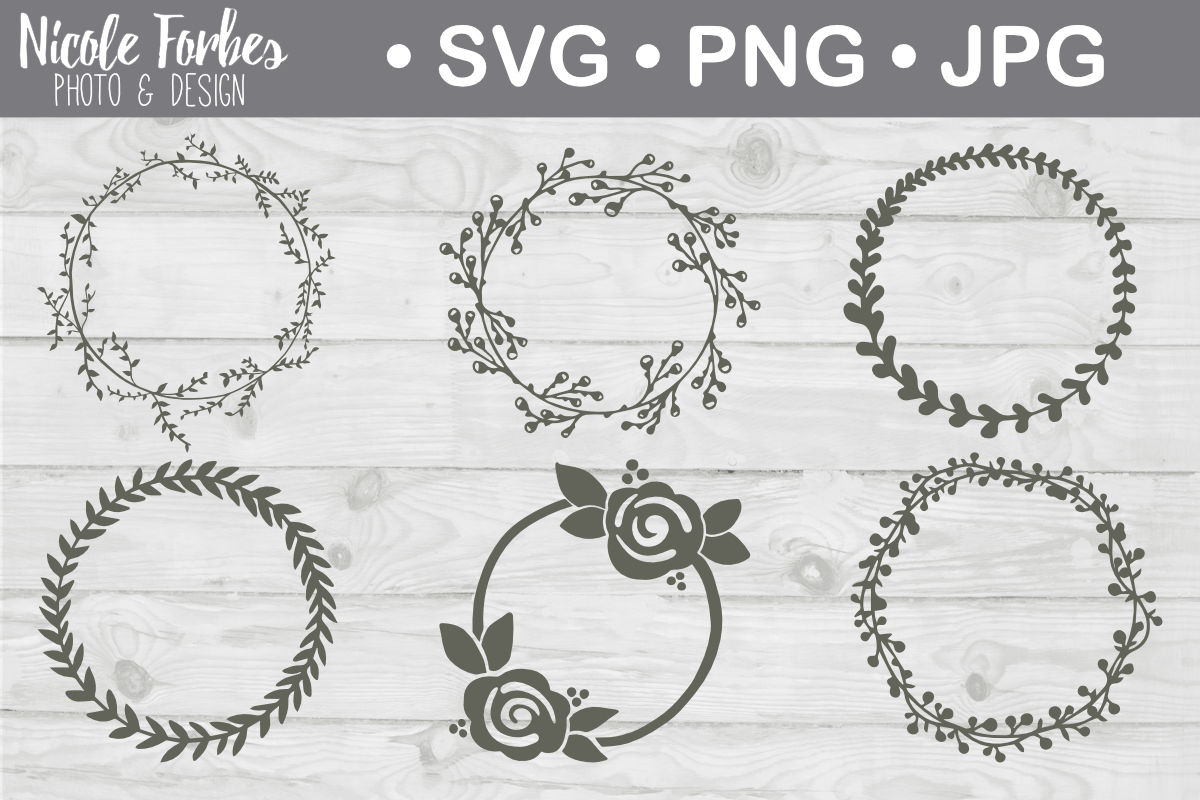Download Hand Drawn Flourish Wreaths SVG Cut File By Nicole Forbes ...