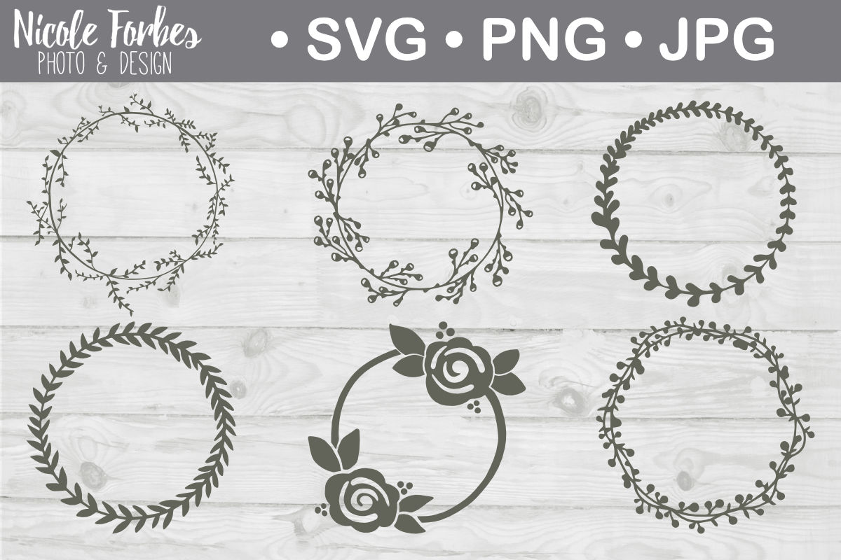 Hand Drawn Flourish Wreaths SVG Cut File By Nicole Forbes Designs | TheHungryJPEG.com