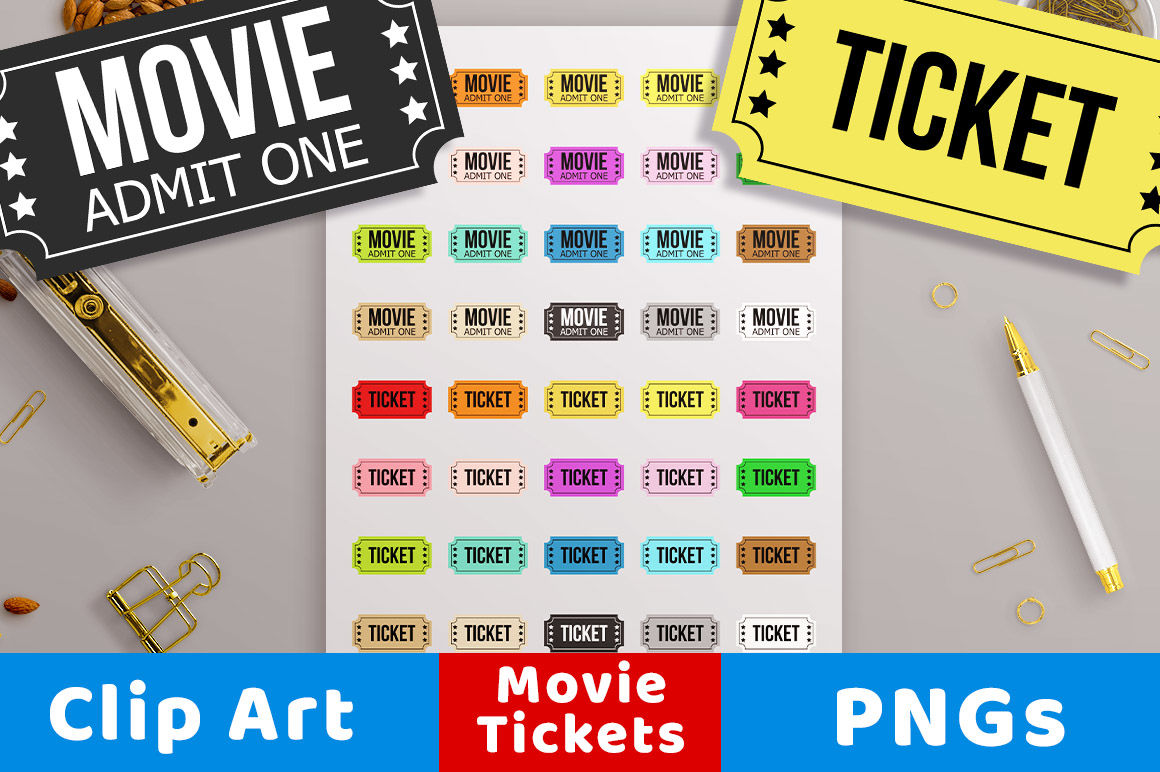 Movie Ticket Clipart Circus Ticket Carnival Ticket Theater Ticket By Digital Download Shop Thehungryjpeg Com