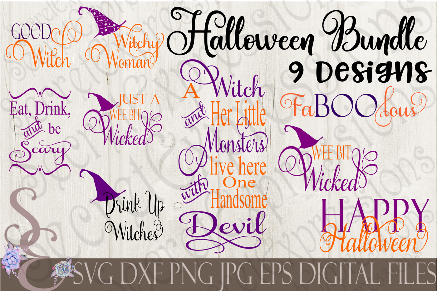 Halloween SVG Bundle 9 Designs By SecretExpressionsSVG | TheHungryJPEG.com