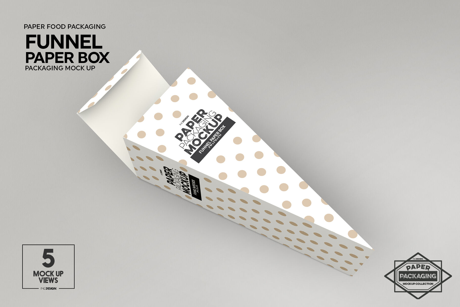 Download Funnel Paper Box Packaging Mockup By Inc Design Studio Thehungryjpeg Com
