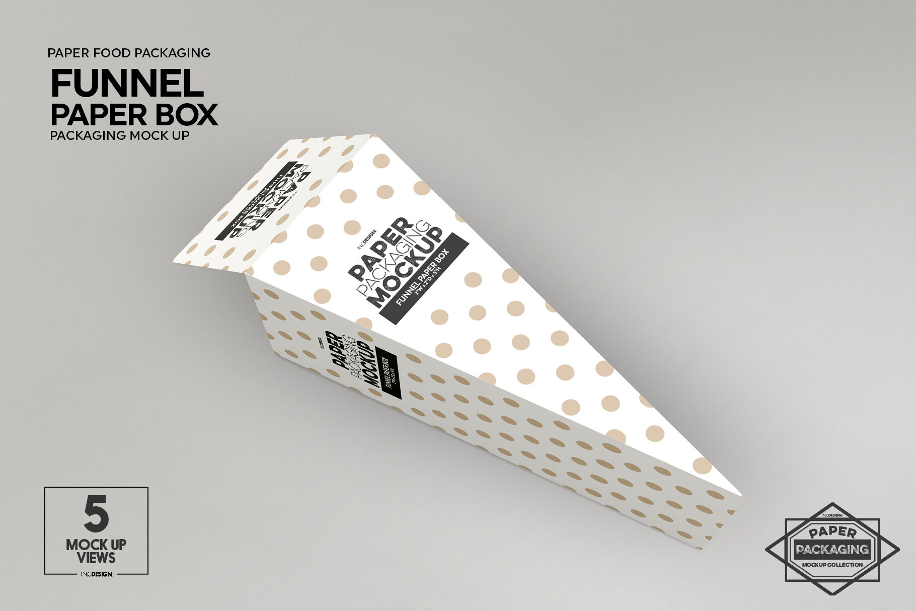 Funnel Paper Box Packaging Mockup By INC Design Studio | TheHungryJPEG.com