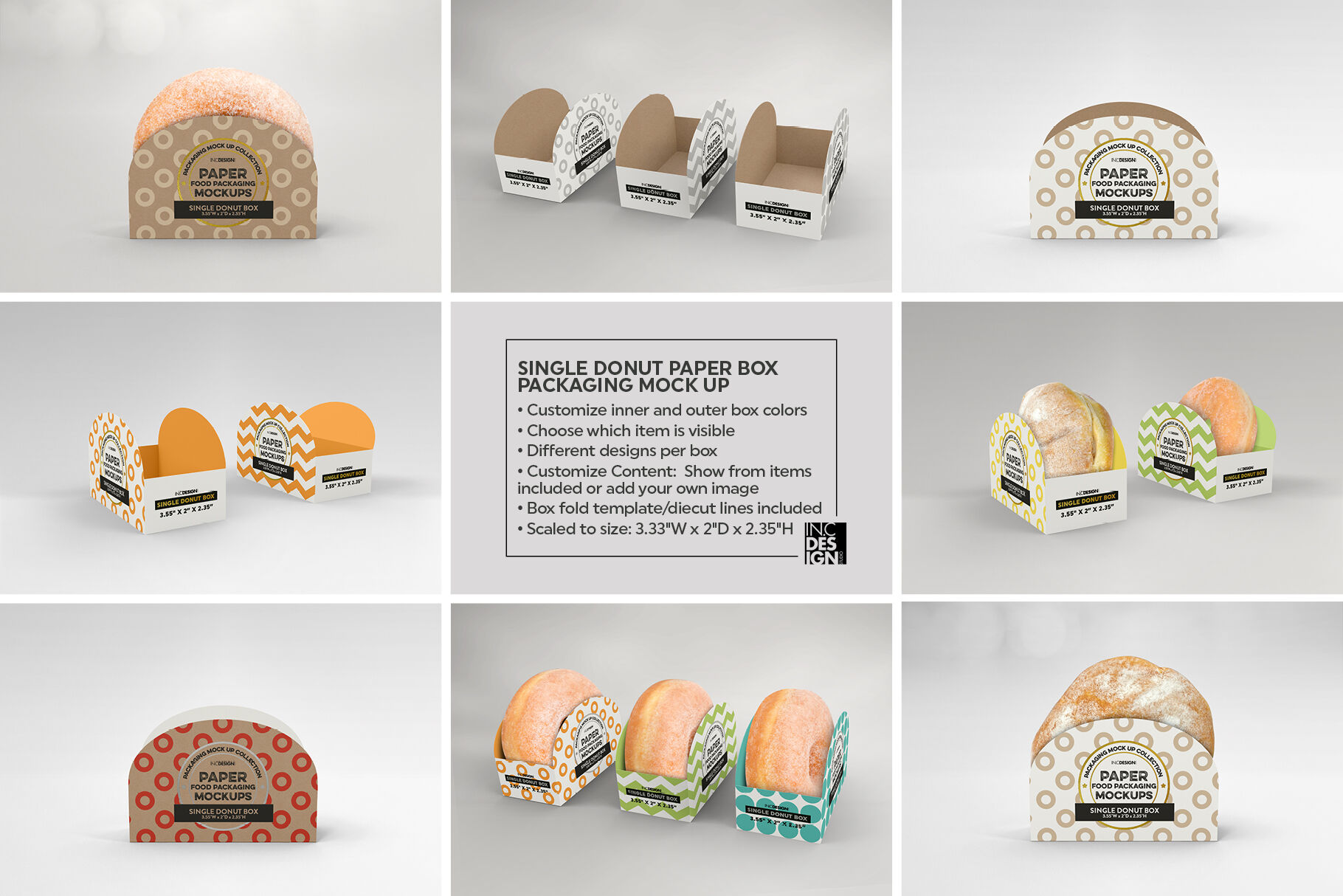 Download Single Donut Box Packaging Mockup By Inc Design Studio Thehungryjpeg Com