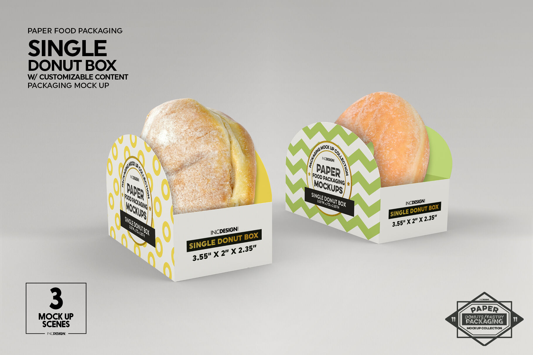 Download Single Donut Box Packaging Mockup By INC Design Studio | TheHungryJPEG.com