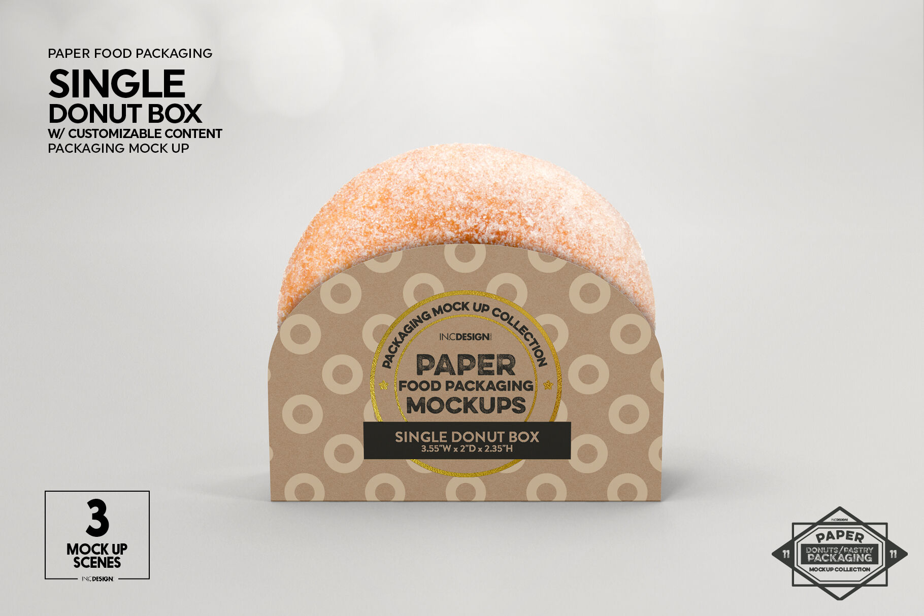 Download Single Donut Box Packaging Mockup By Inc Design Studio Thehungryjpeg Com