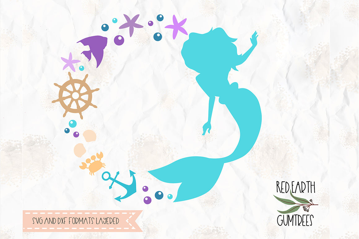 Download Mermaid Circle Monogram Frame Svg Png Dxf Pdf Eps By Svgbrewerydesigns Thehungryjpeg Com