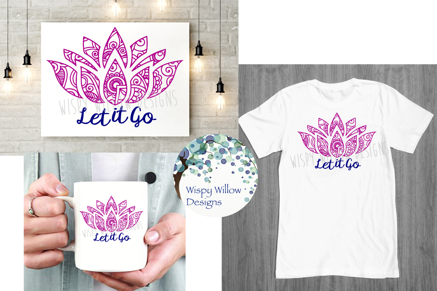 Let It Go Lotus Mandala Svg Dxf Eps Png Jpg Pdf By Wispy Willow Designs Thehungryjpeg Com