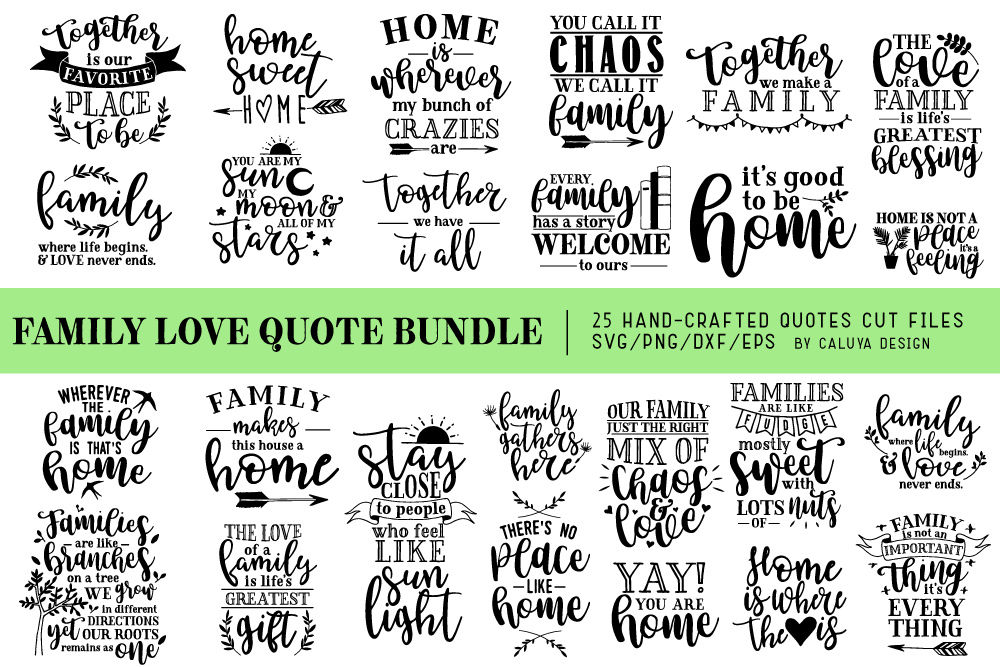 Download Family Love Quote SVG Cut Files Bundle By Caluya Design | TheHungryJPEG.com