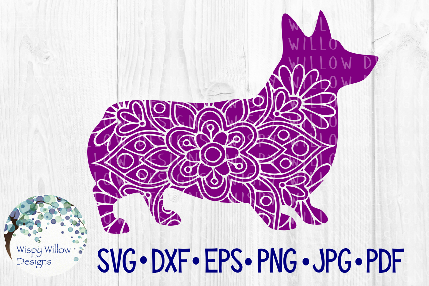 Download Corgi, Dog Mandala, SVG/DXF/EPS/PNG/JPG/PDF By Wispy Willow Designs | TheHungryJPEG.com