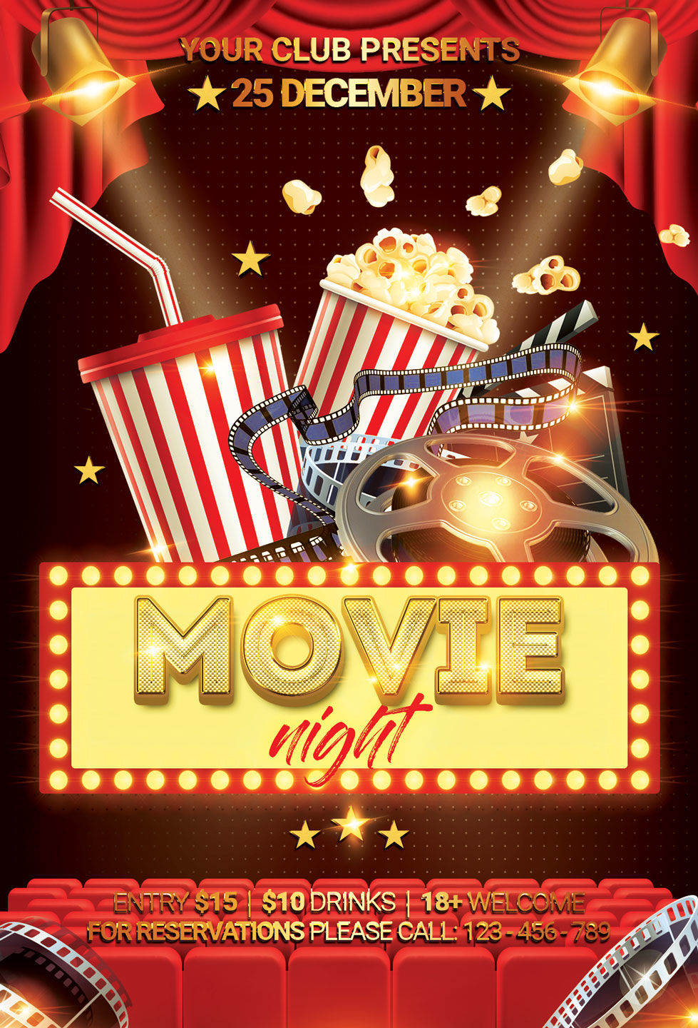 Movie Night Flyer By artolus | TheHungryJPEG