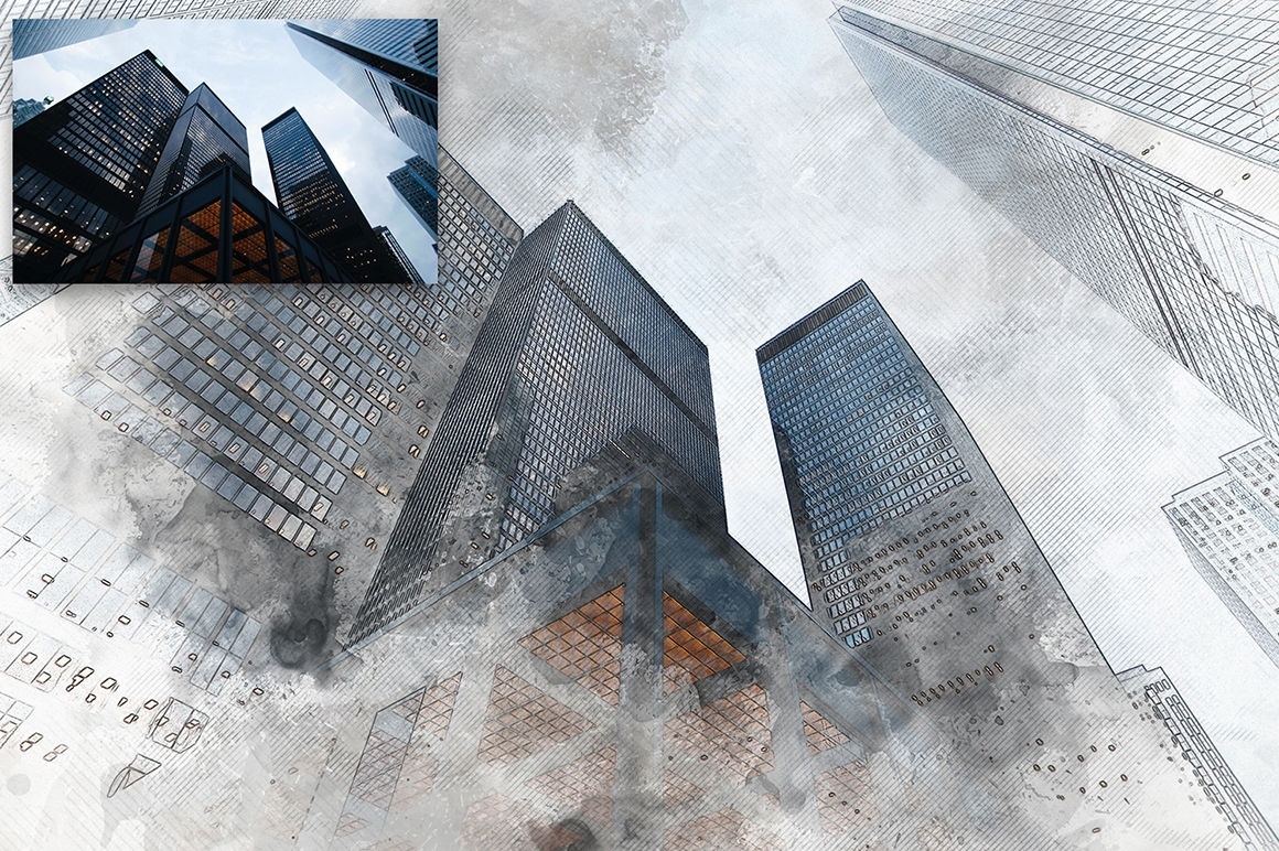 architecture sketch photoshop effect free download