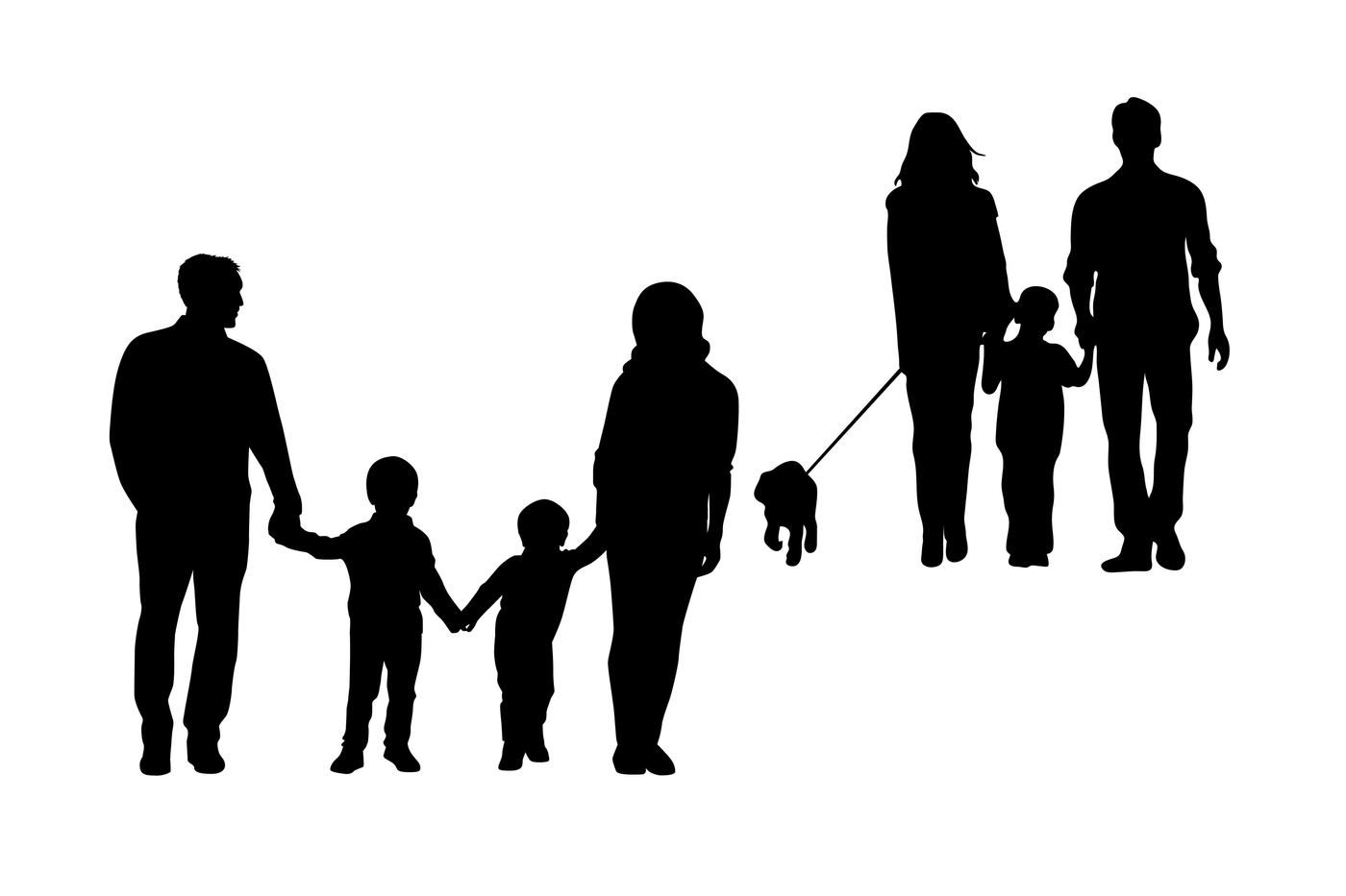 Family silhouettes SVG DXF PNG By twelvepapers | TheHungryJPEG.com