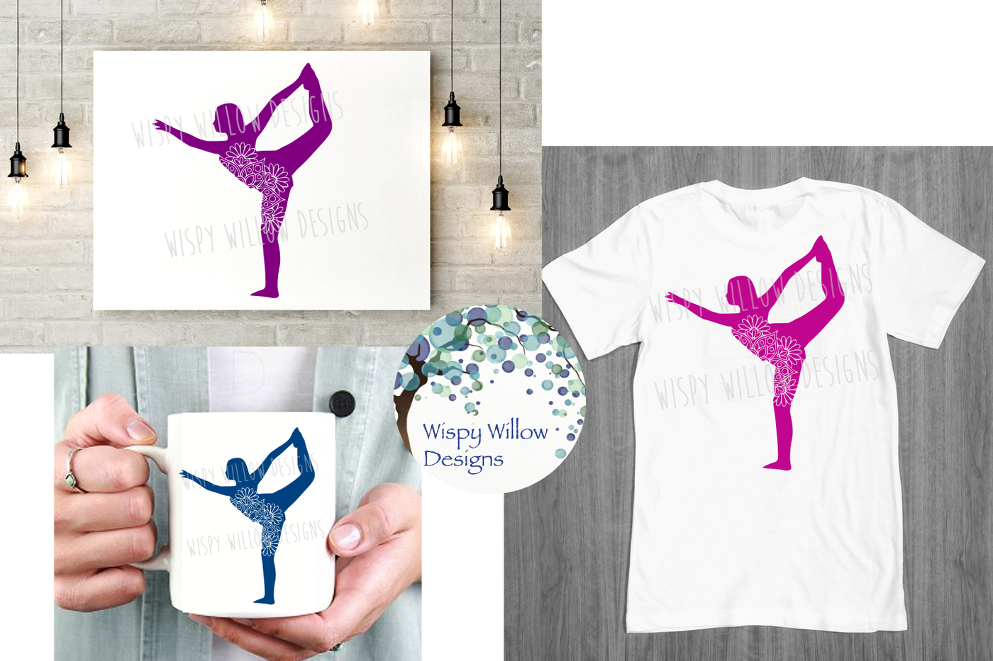 Download Woman Mandala, Dance, Yoga, SVG/DXF/EPS/PNG/JPG/PDF By Wispy Willow Designs | TheHungryJPEG.com