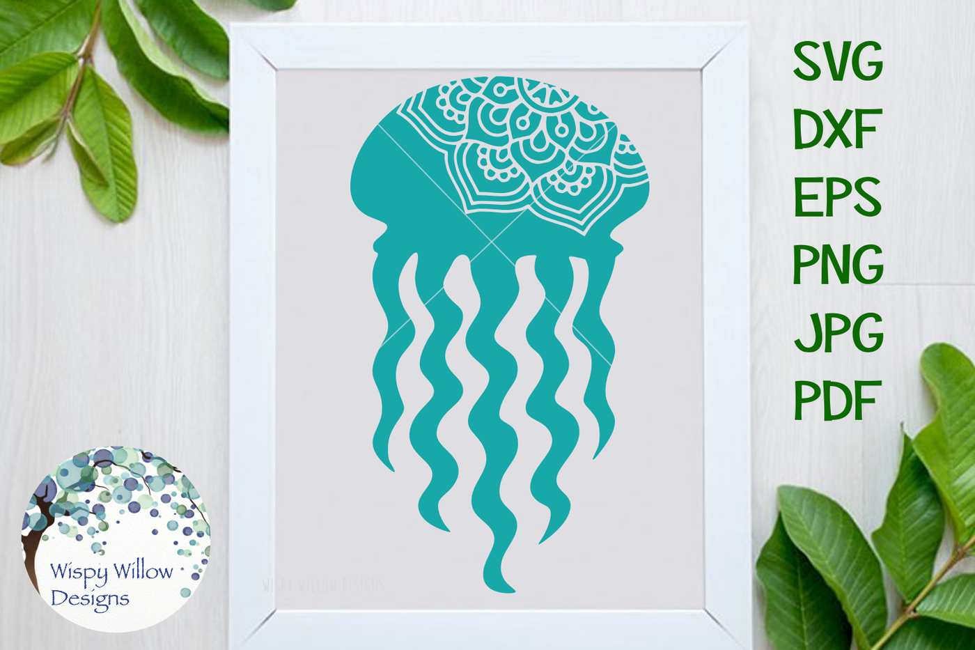 Download Jellyfish Mandala Summer Beach Svg Dxf Eps Png Jpg Pdf By Wispy Willow Designs Thehungryjpeg Com