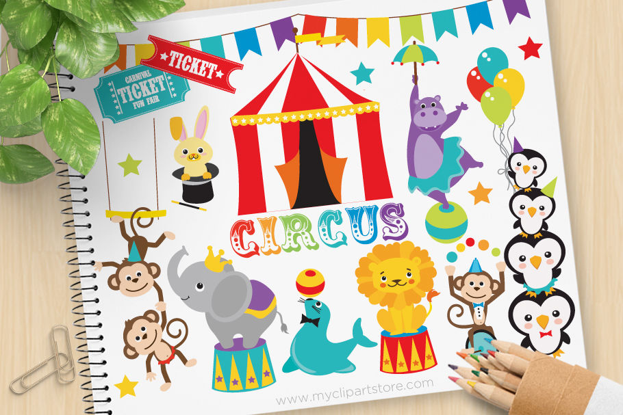 Circus Animals Svg Vector Clip Art By Myclipartstore Thehungryjpeg Com