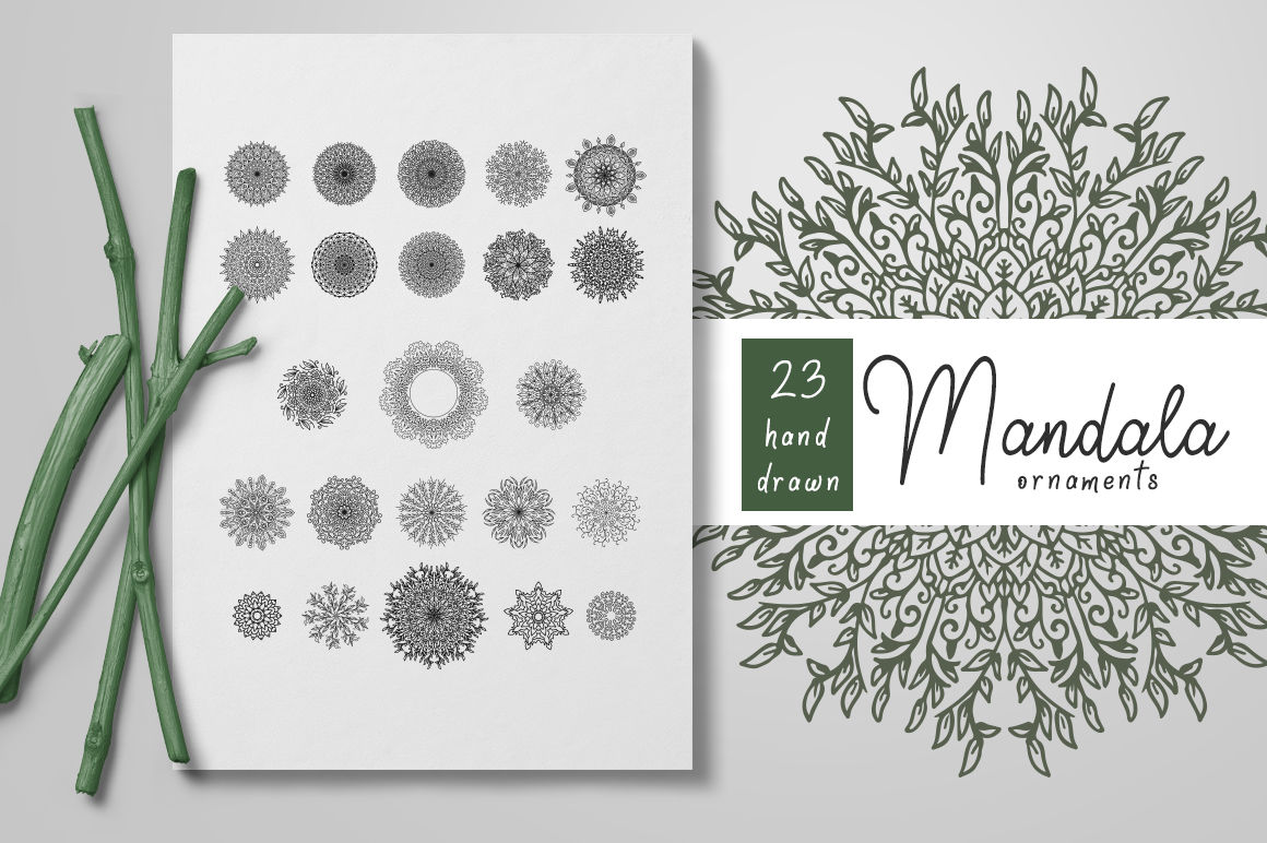 Download Svg Bundle Hand Drawn Mandala Ornaments By Weape Design Thehungryjpeg Com