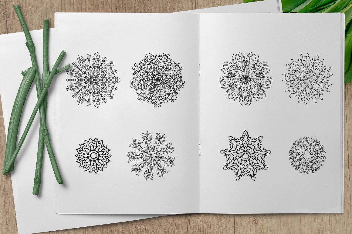 Download SVG Bundle - Hand Drawn Mandala Ornaments By Weape Design | TheHungryJPEG.com