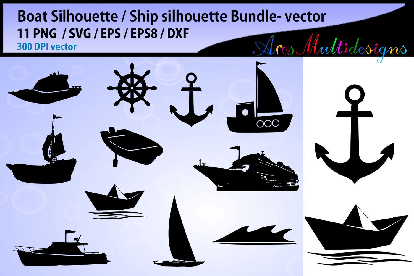 Boat Silhouette Svg Anchor Svg Sailor Svg Ship Svg Vector Boat By Arcsmultidesignsshop Thehungryjpeg Com