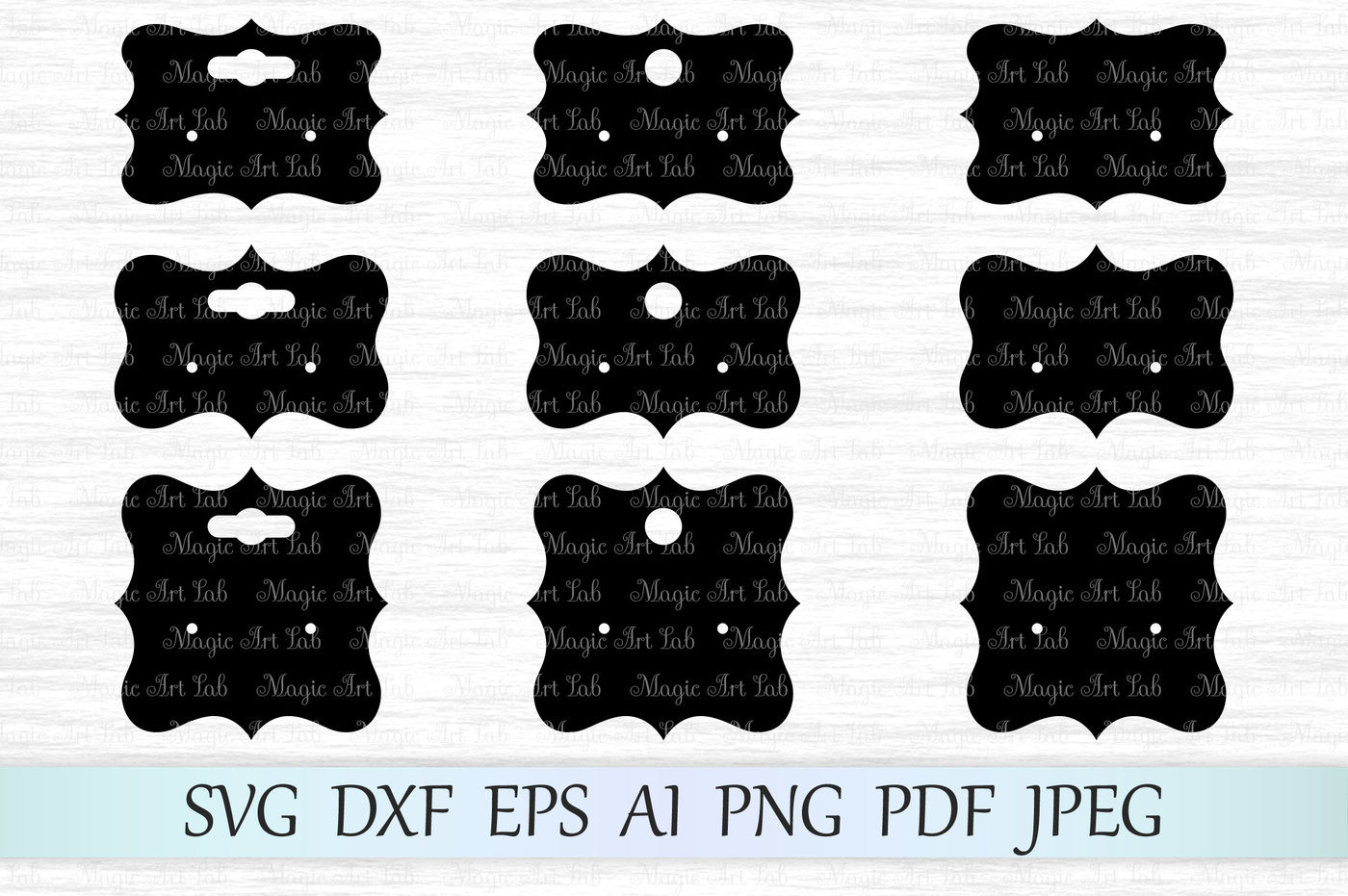 Papercut Earring Display Cards SVG