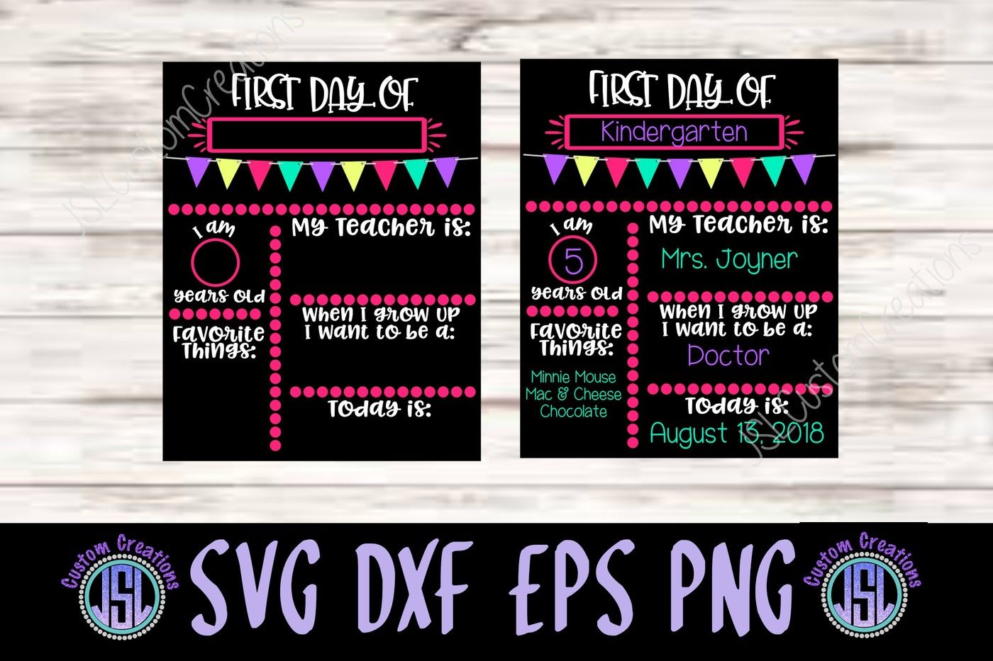 First Day Of School Sign Girl Template SVG DXF EPS PNG Digital File By JSLCustomCreations 