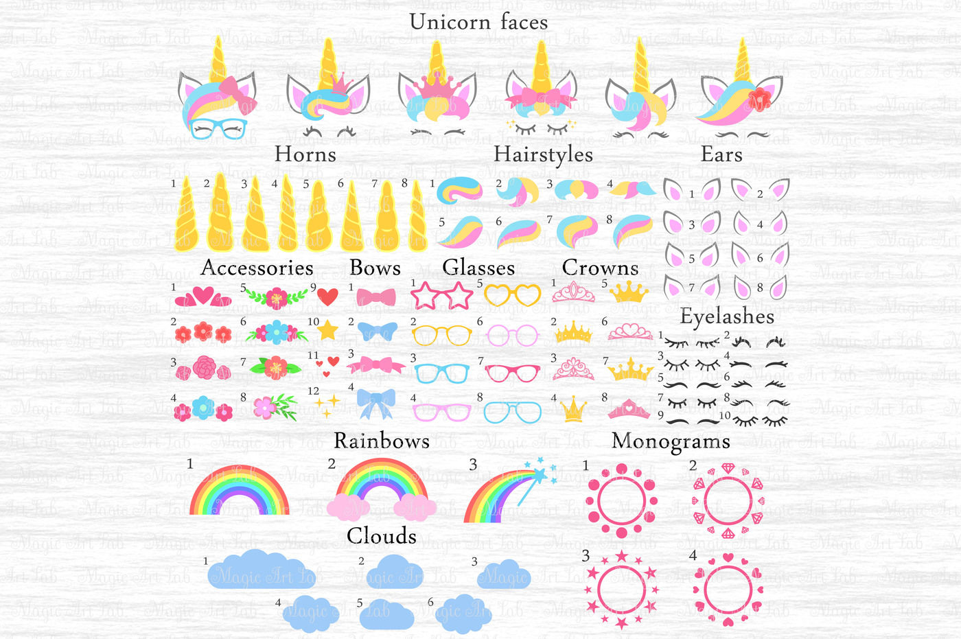 Download Unicorn SVG, Unicorn bundle SVG, Unicorn clipart, Unicorn ...