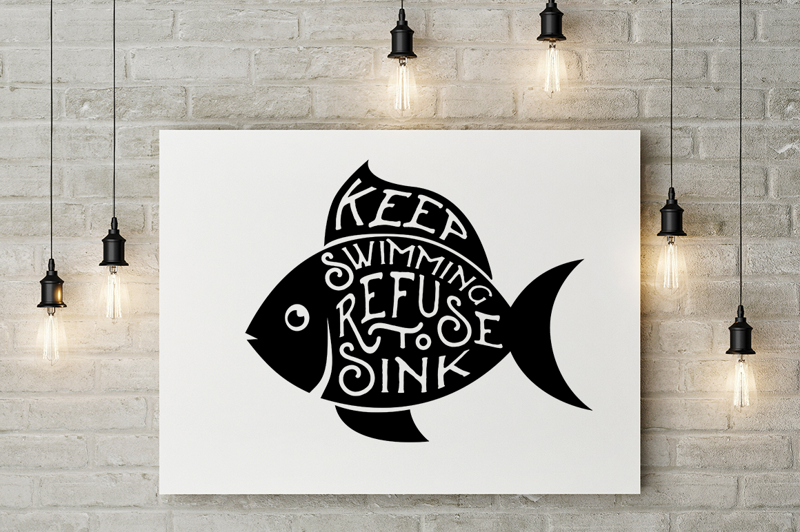 ori 3478011 01c03a50d53e663faf21277aa66f1318800d3ef4 fish svg cut file keep swimming refuse to sink fish silhouette