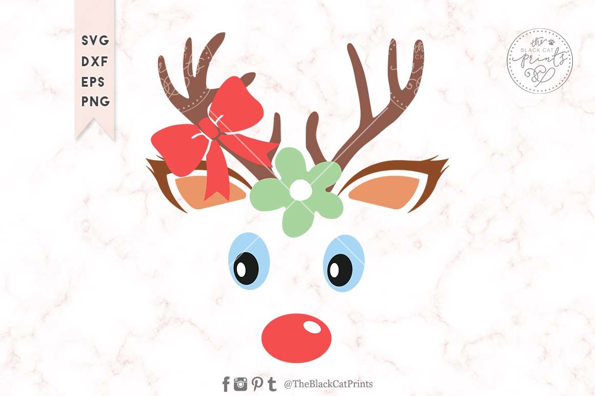 Download Baby Reindeer face SVG DXF EPS PNG By TheBlackCatPrints ...