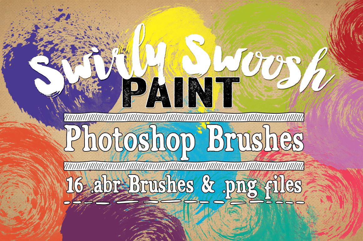 Swirly Swoosh Paint Photoshop Brushes By Clikchic Designs | TheHungryJPEG