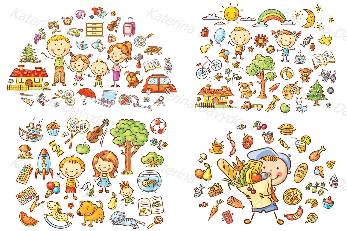 Cartoon objects bundle By Optimistic Kids Art | TheHungryJPEG.com