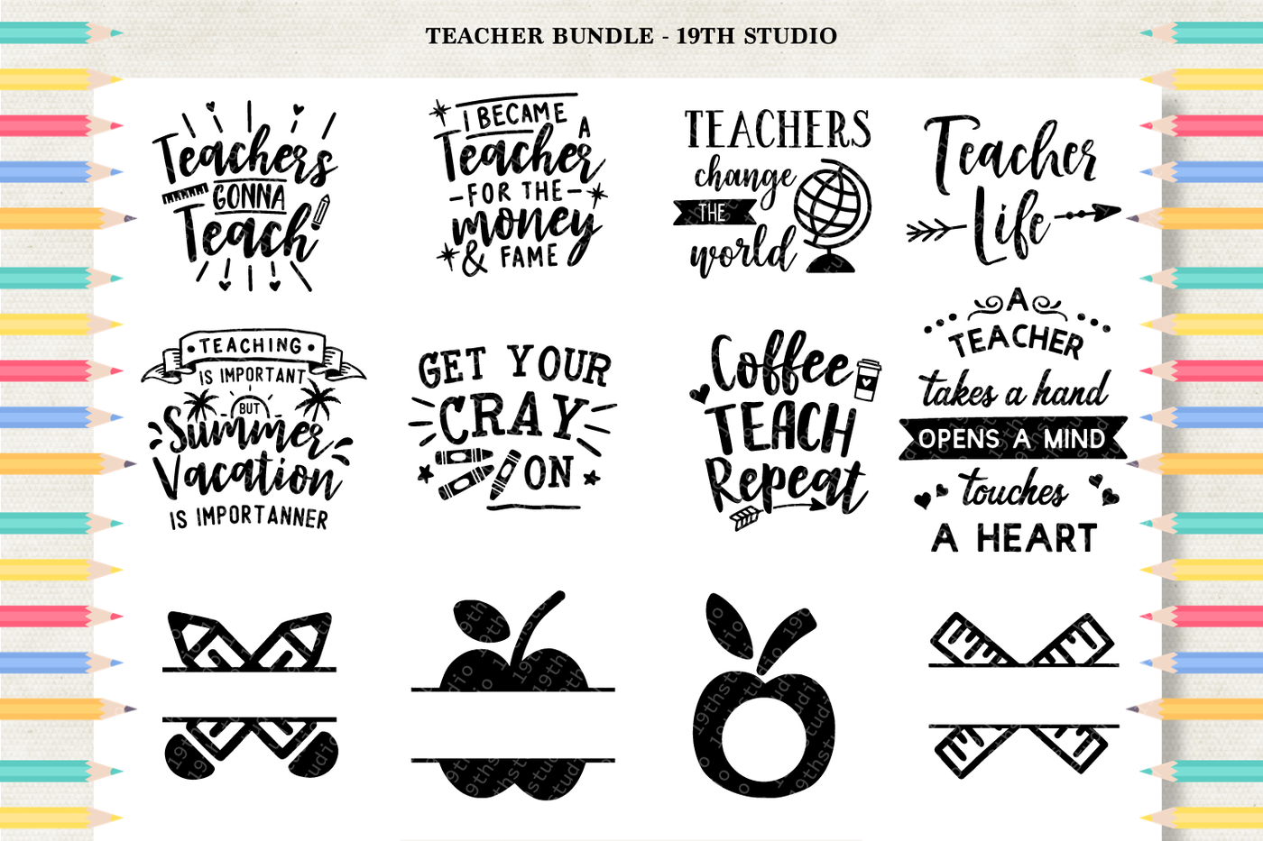 Teacher SVG Bundle | M5 By 19TH STUDIO | TheHungryJPEG.com