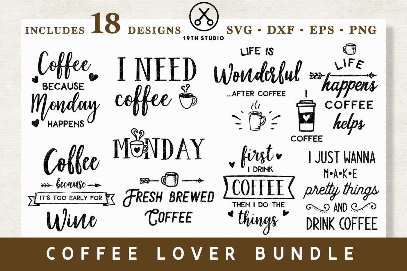 Coffee Svg Bundle M7 By 19th Studio Thehungryjpeg Com