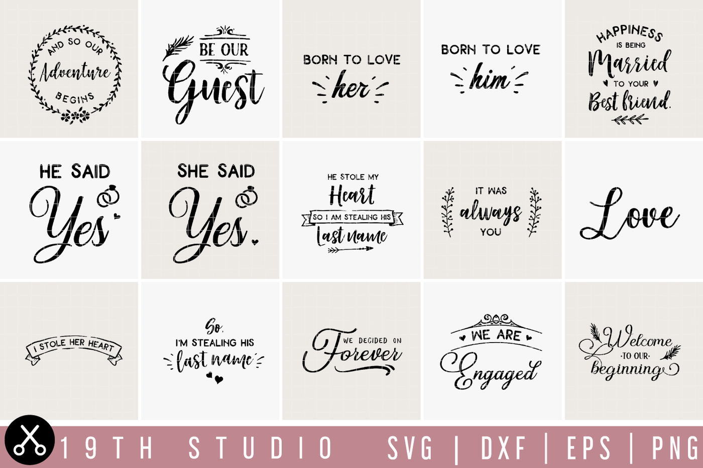 Download Wedding Svg Bundle M27 By 19th Studio Thehungryjpeg Com