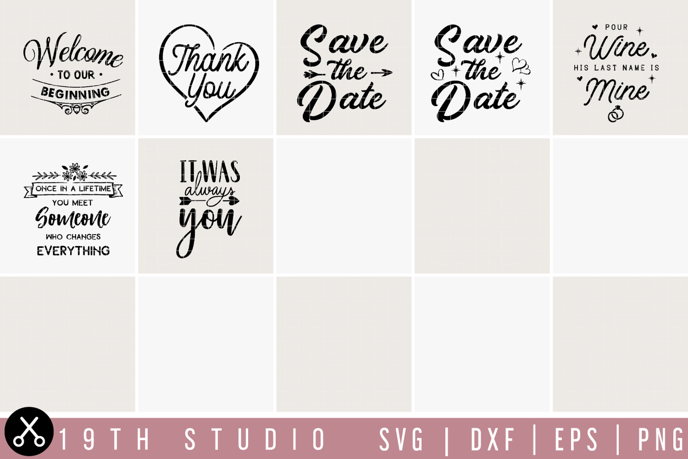 Download Wedding SVG Bundle | M27 By 19TH STUDIO | TheHungryJPEG.com