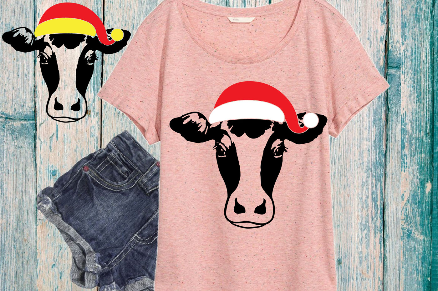 Christmas Cow Head Svg Farm Milk Santa Claus Props 920s By Hamhamart Thehungryjpeg Com