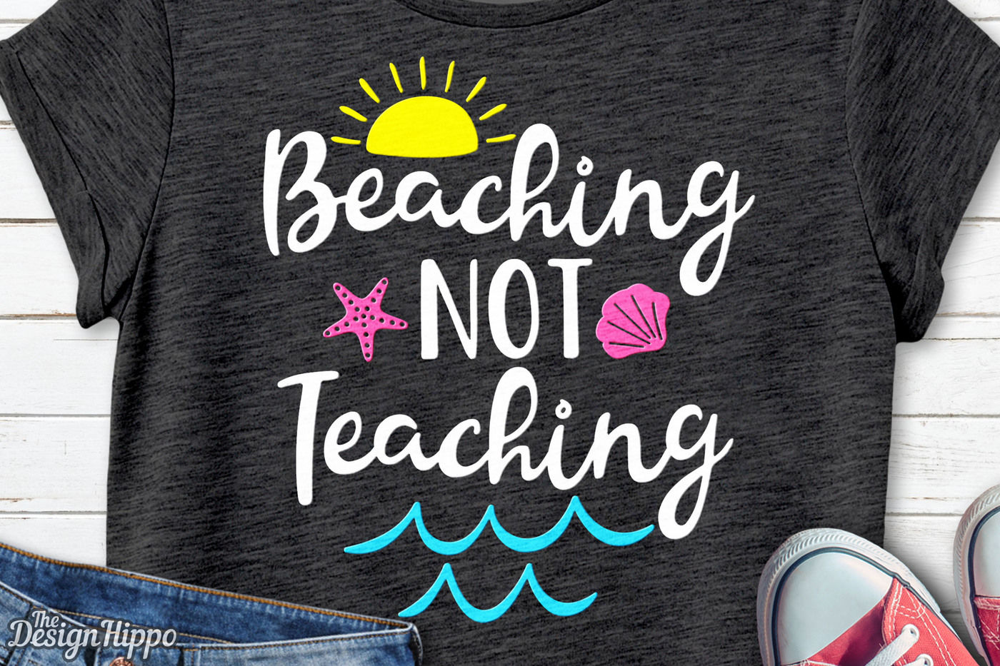 Beaching Not Teaching Svg Vacation Summer Beach Svg Png Cut File By The Design Hippo Thehungryjpeg Com