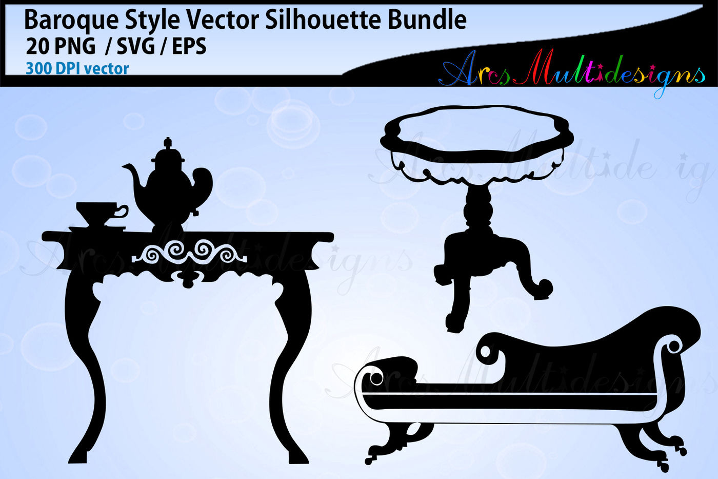 Baroque Elements And Objects Svg Vector Silhouette Furniture Svg By Arcsmultidesignsshop Thehungryjpeg Com